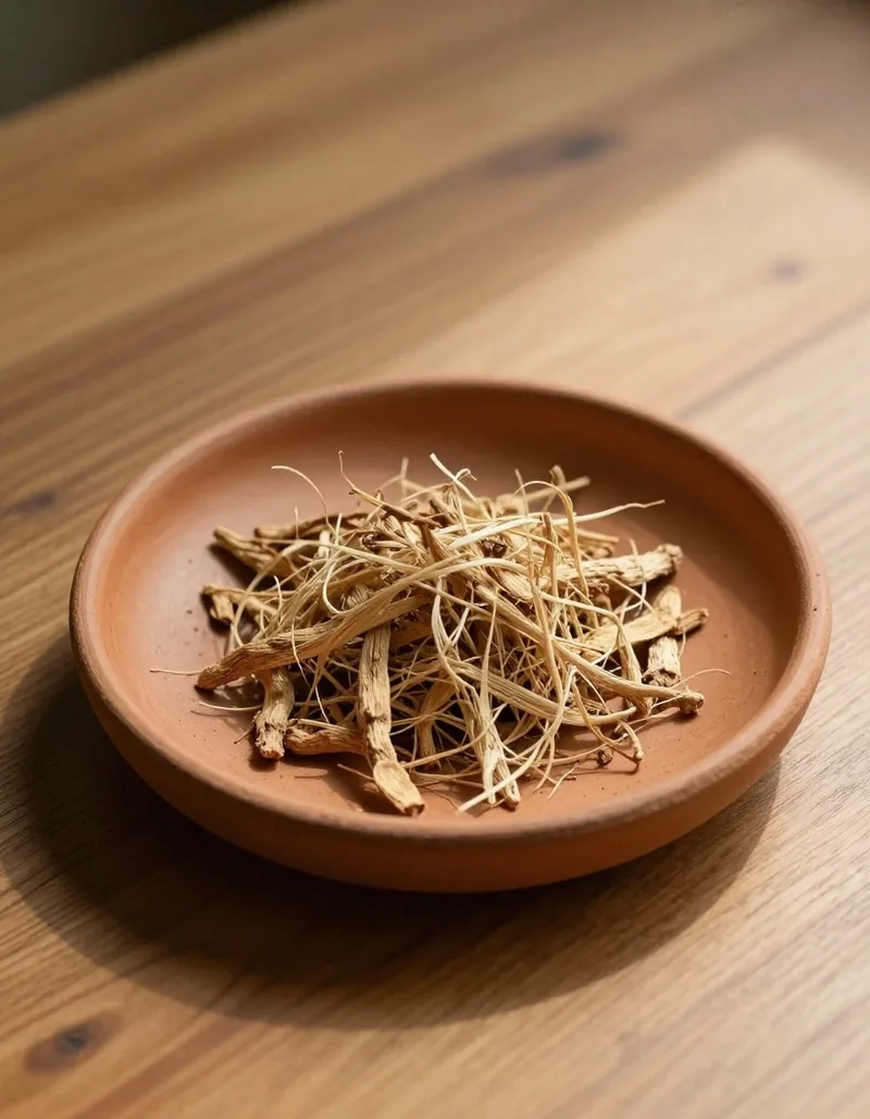 Ashwagandha root on paper