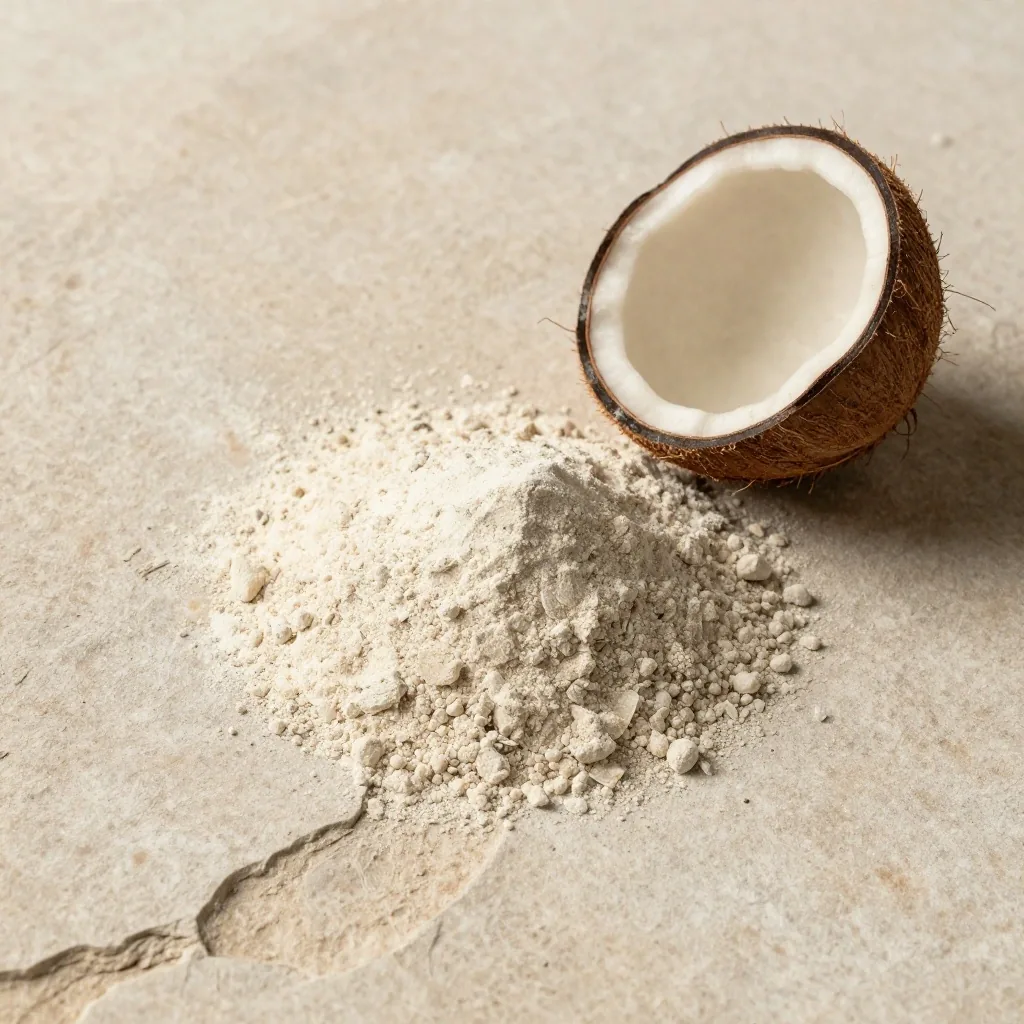 Electrolyte powder on stone